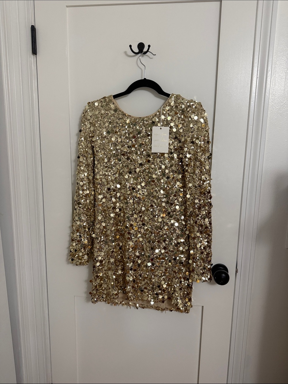 Show Me Your MuMu Gold Sequin Long-Sleeve Mini Dress